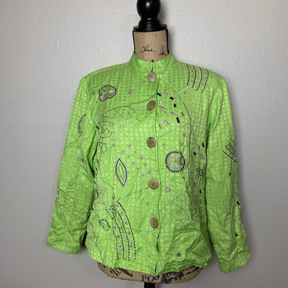 Alex Kin vintage floral geometric design jacket medium